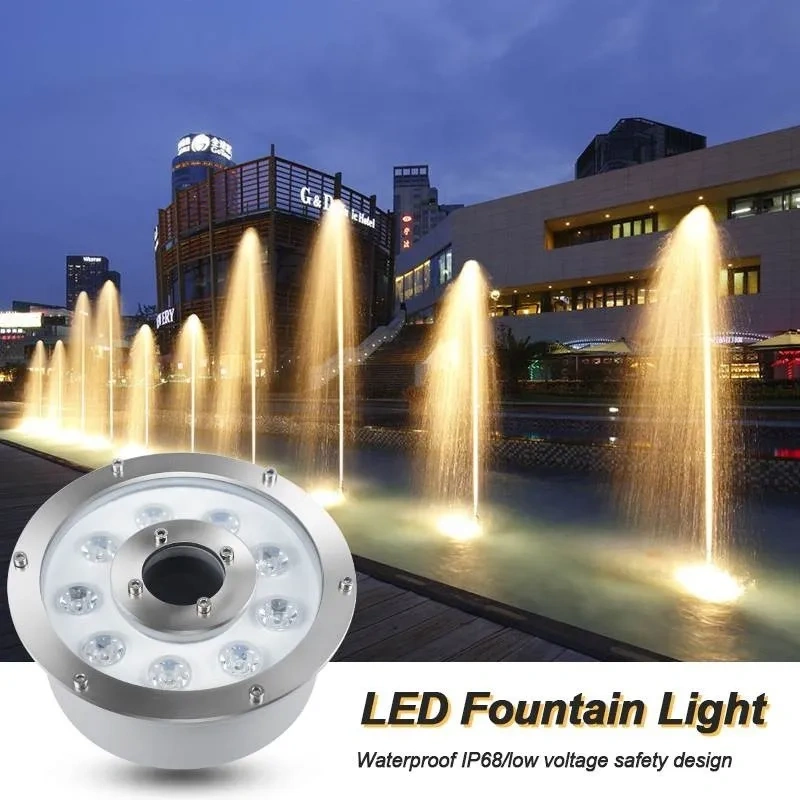 Warm white IP68 LED fountain light for landscape ponds