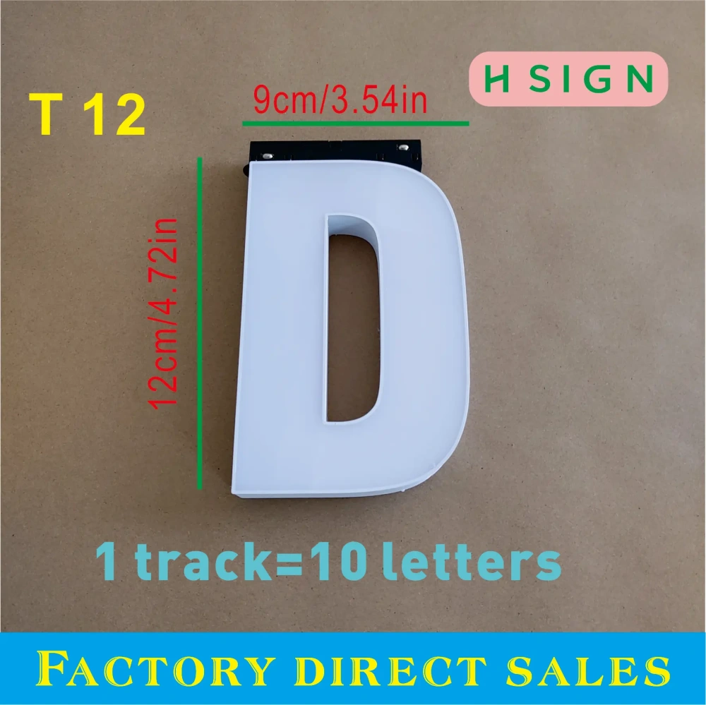 Track mounted LED letters for custom business storefront signs