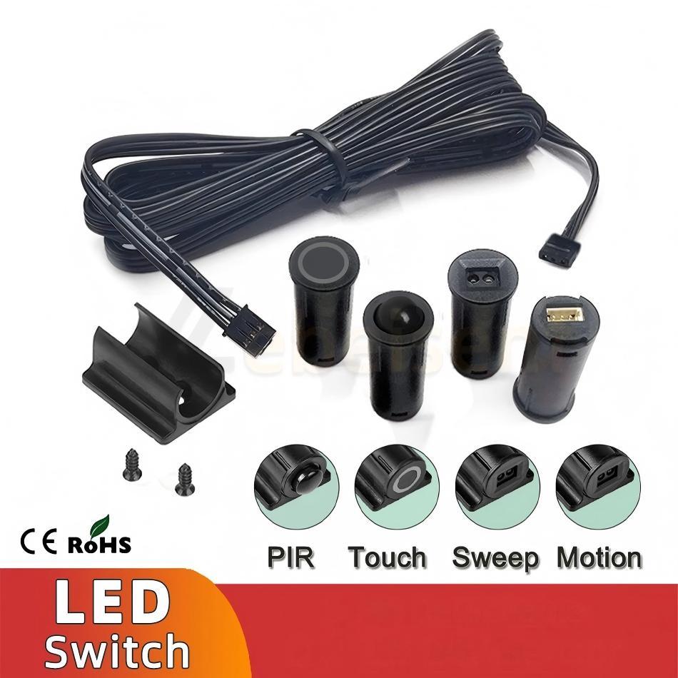Cabinet LED sensor switch for 12V and 24V furniture lighting