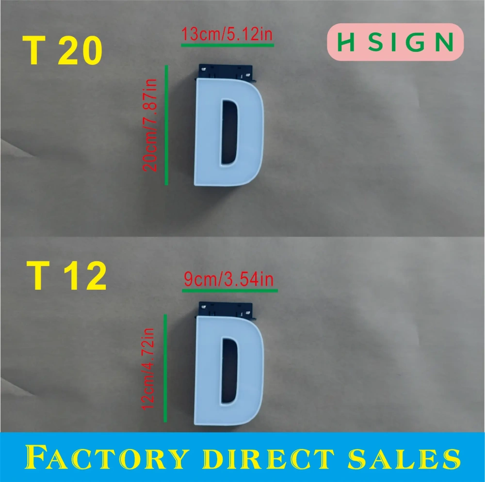 Colorful LED illuminated letters for retail store signage