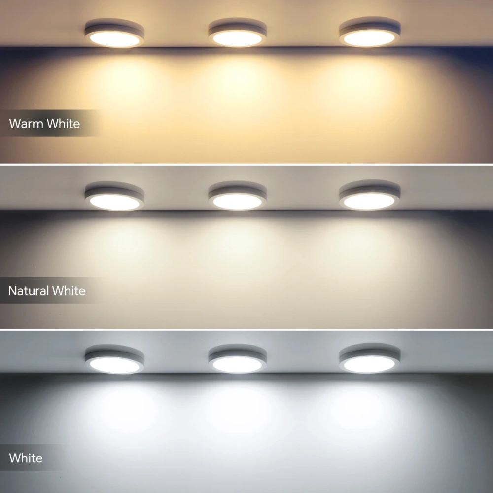 12V LED puck light with touch dimmer for shelves
