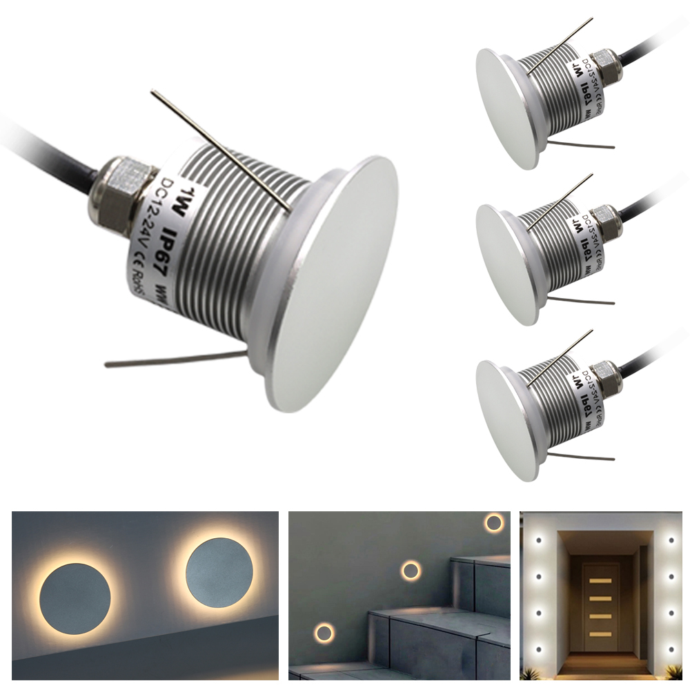 1W IP67 recessed LED step light for outdoor stairs