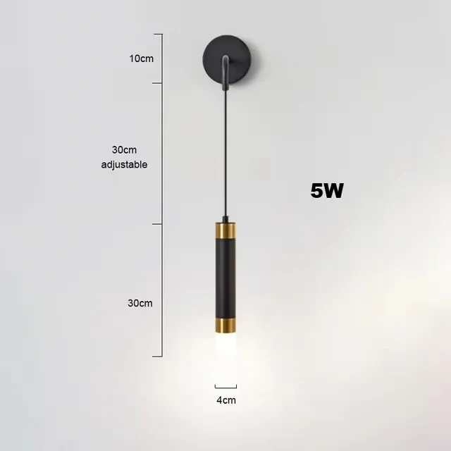 Nordic Bedroom Decoration Wall Lamp Iron Material Linear Light With Reading Spot Lamp Hotel Indoor Luxury LED Modern Wall Lustre