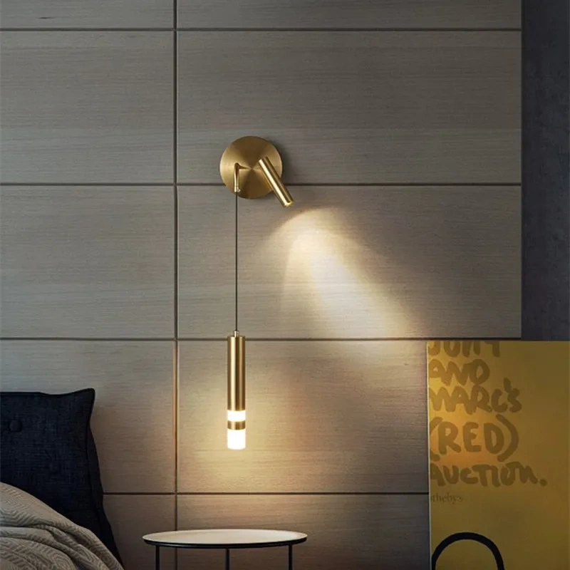 Black LED reading wall lamp with linear design for bedroom