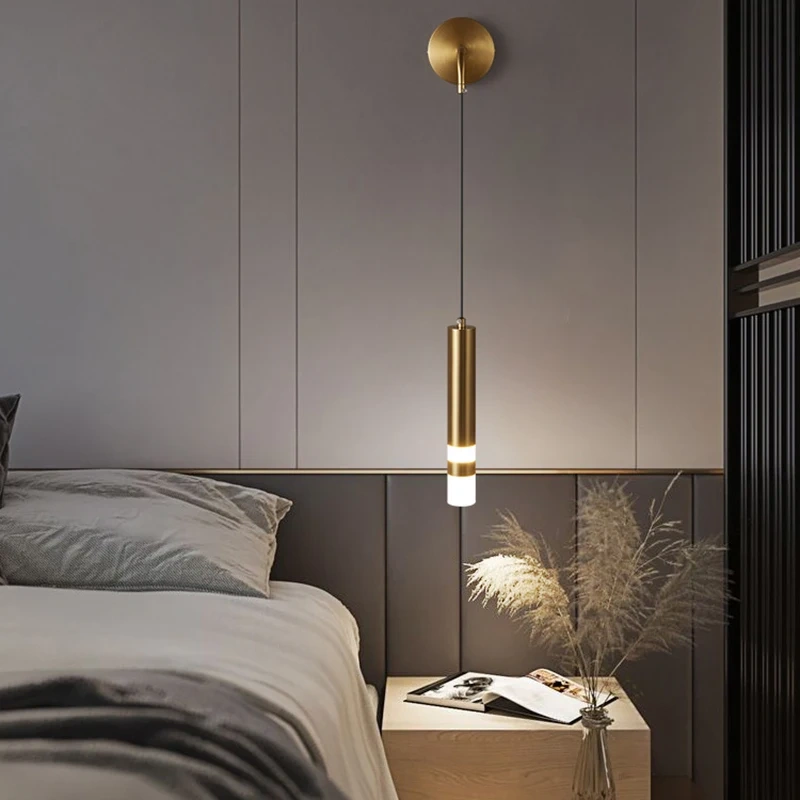 Gold indoor LED wall sconce with integrated reading light