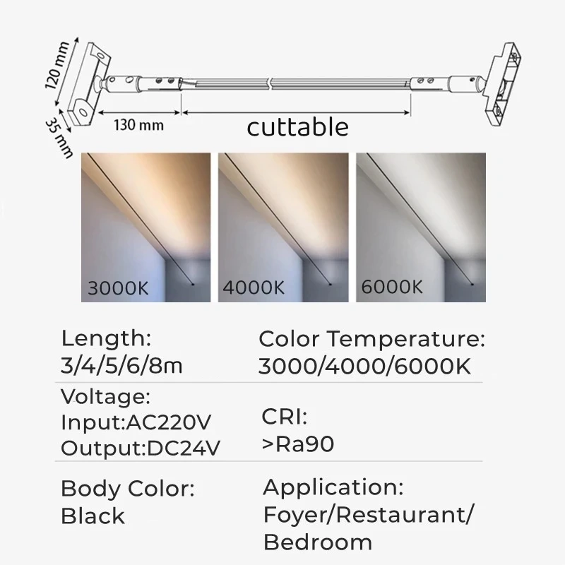 Nordic RGB LED Skyline Wall Lamp Black/White Steel Bar Strip Linear Sconce Living Room Bedroom Bracket Backlight Long Wall Light
