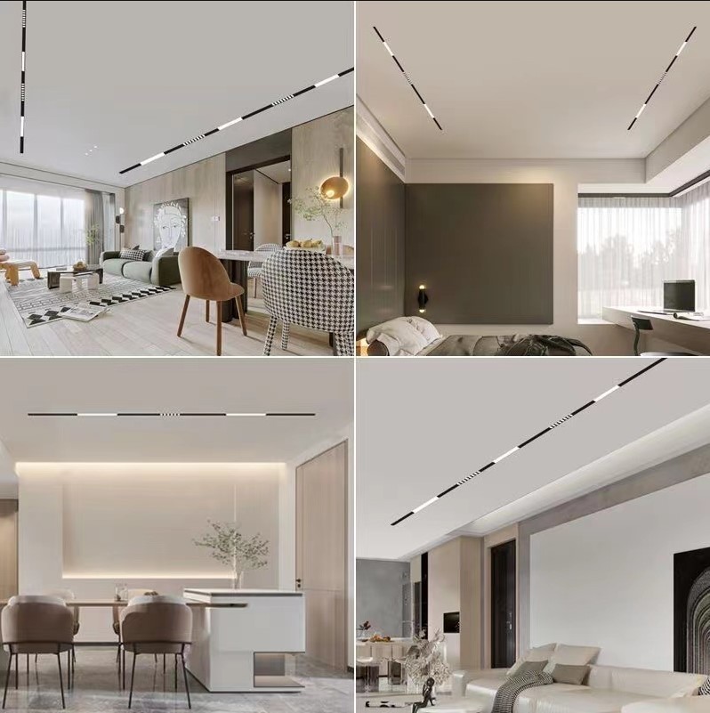 Magnetic track light with floodlight module for concealed ceiling lighting