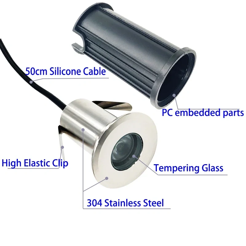 Round stainless steel in-ground light for landscape applications