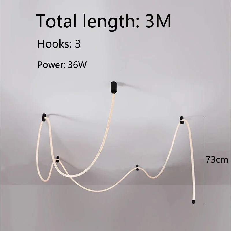 Modern LED Line Light Designer DIY Chandelier for Loft Villa Duplex Living Room Exhibition Hall Creative Art Home Lighting