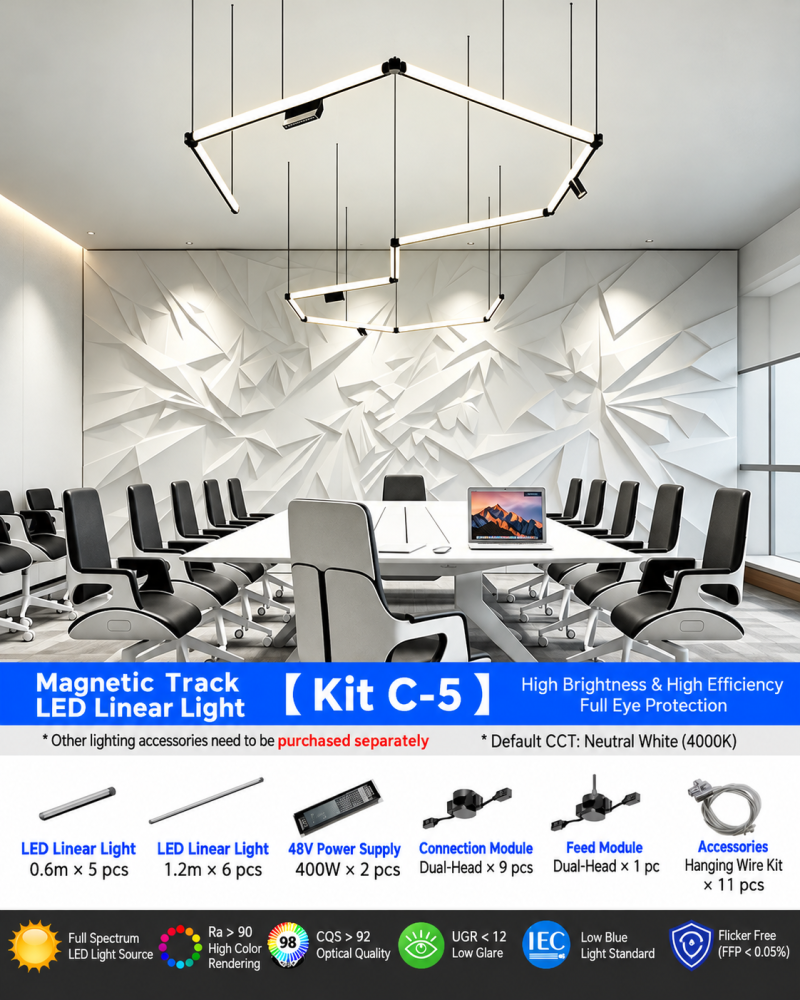 Led Office Light Strip Lamp Modern Commercial Magnetic Lamp Simple Creative Combination Strip Design Light Luxury Lighting Fixtures