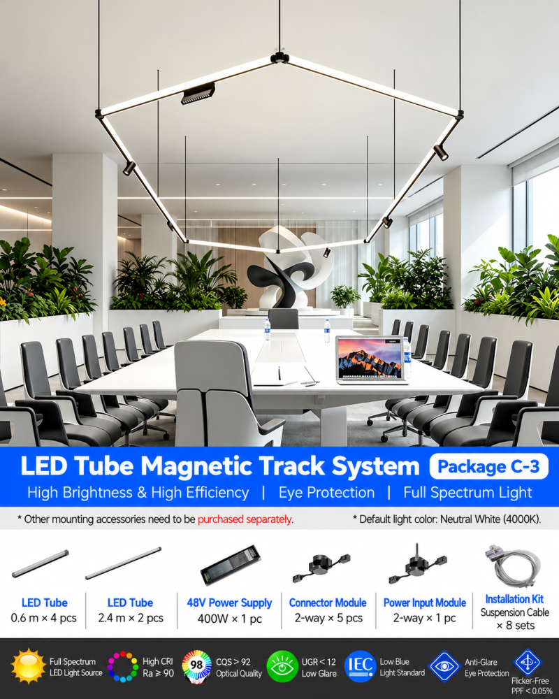 Led Office Light Strip Lamp Modern Commercial Magnetic Lamp Simple Creative Combination Strip Design Light Luxury Lighting Fixtures