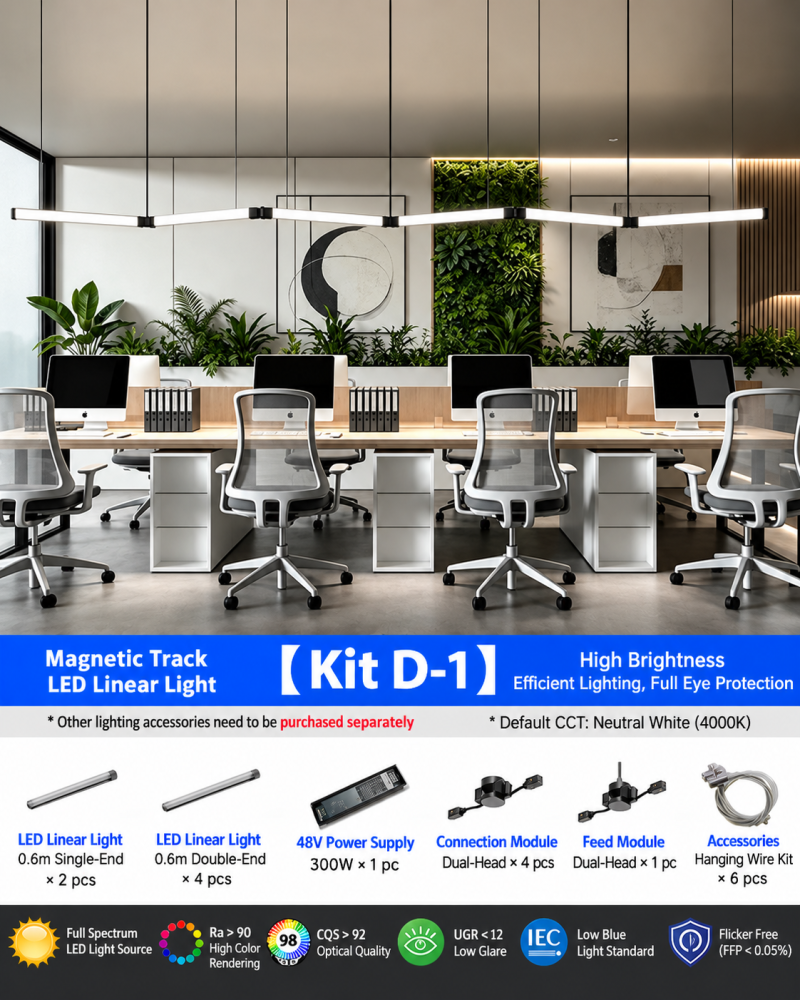 Led Office Light Strip Lamp Modern Commercial Magnetic Lamp Simple Creative Combination Strip Design Light Luxury Lighting Fixtures