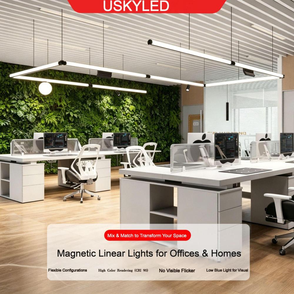 Led Office Light Strip Lamp Modern Commercial Magnetic Lamp Simple Creative Combination Strip Design Light Luxury Lighting Fixtures