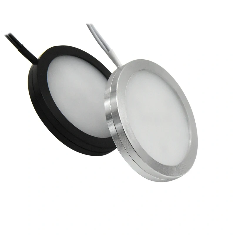 White 3W LED puck light for cabinet and shelf lighting