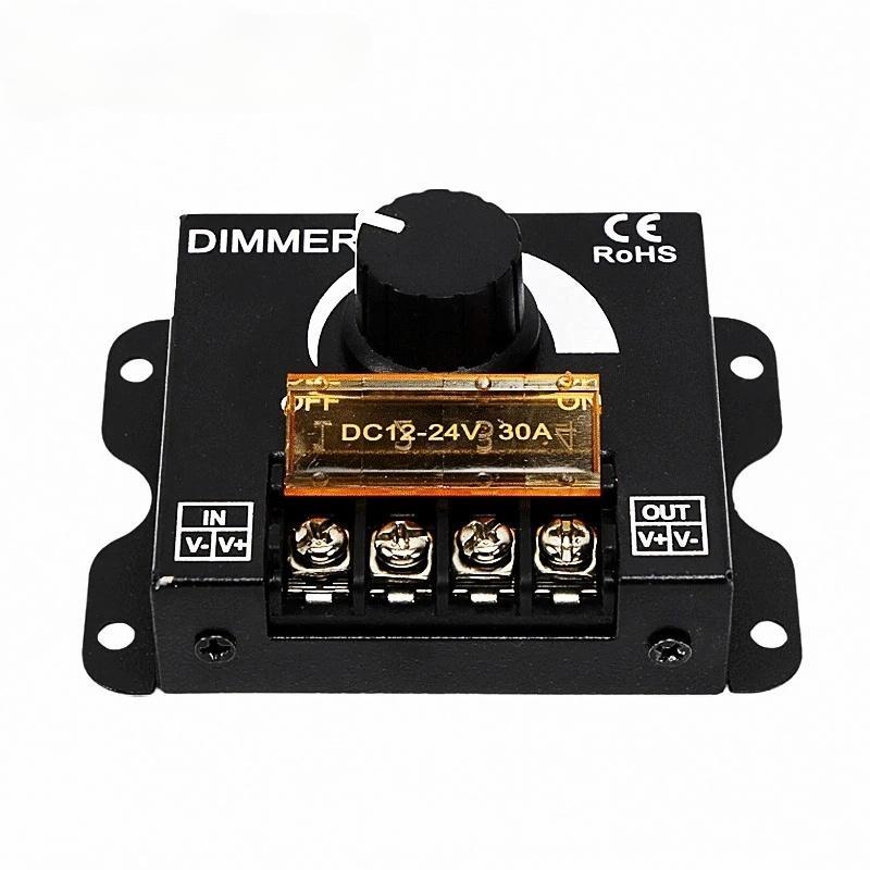 Rotary LED dimmer controlling single-color cabinet strip lighting