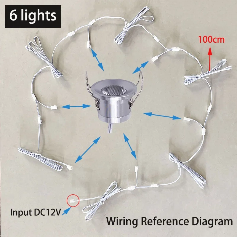 Eight-light dimmable mini LED downlight set for recessed accent lighting