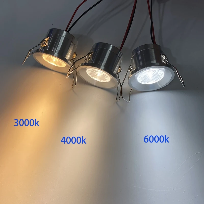 Four-light mini LED downlight kit with power supply and remote dimmer
