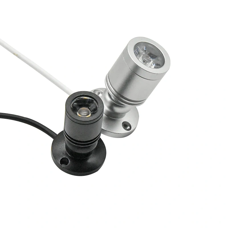 White mini RGB LED spotlight for decorative shelf lighting