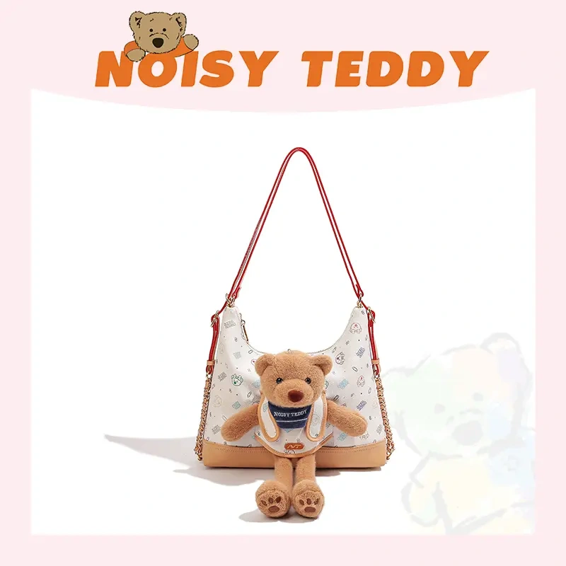 NOISY TEDDY 2025 New Playful Teddy Bear Dreamy Cloud Cake Casual Backpack