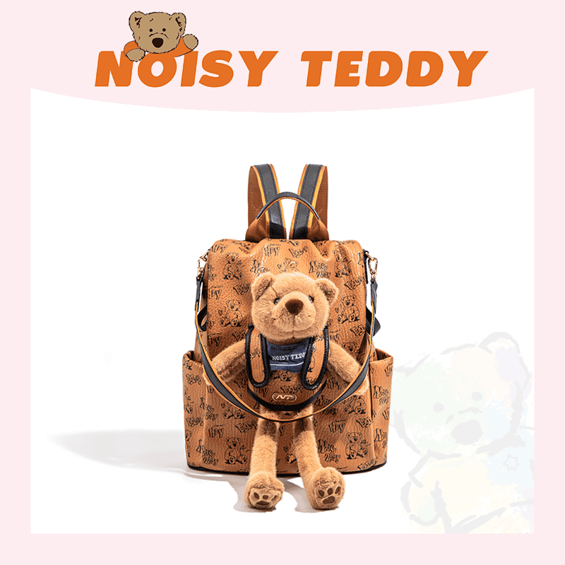 NOISY TEDDY2025新款嘻闹泰迪草莓酪甜甜圈潮流百搭双肩包背包