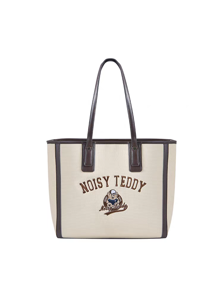 NOISY TEDDY 224-year new universal style women's all-size shoulder tote bag with letter print, fashionable and versatile.
