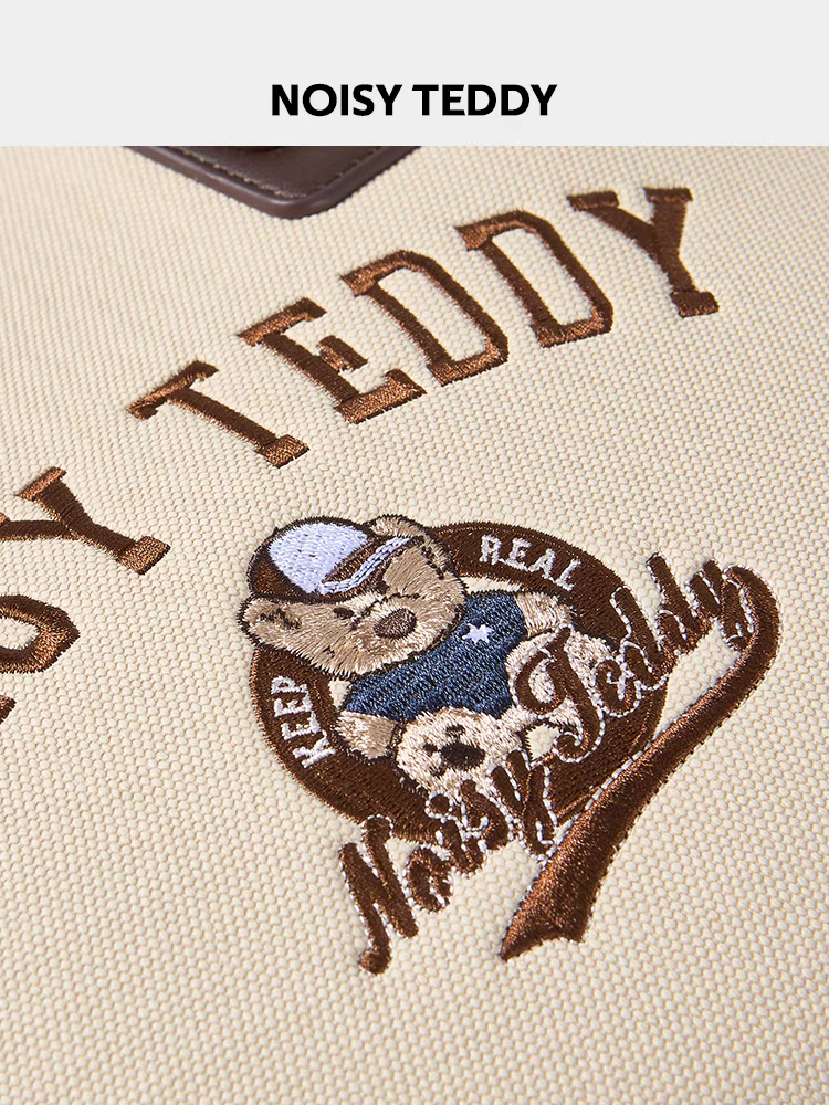NOISY TEDDY 224-year new universal style women's all-size shoulder tote bag with letter print, fashionable and versatile.