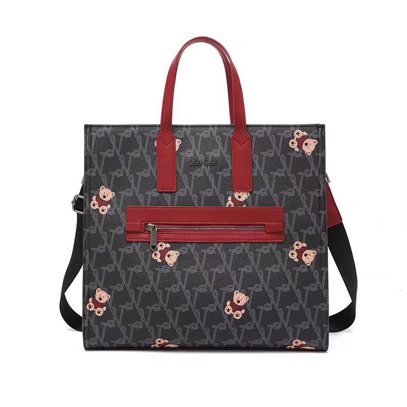 Noisy Teddy 25th Anniversary New Fashion Trend Women's Handbag with Vintage Print - Single Shoulder Style - Small Square Bag - Versatile