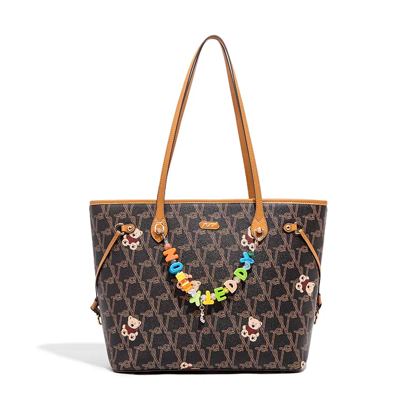 Noisy Teddy 25 - New trendy and upscale ladies' handbag with letter-print design and large capacity