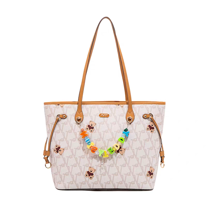 Noisy Teddy 25 - New trendy and upscale ladies' handbag with letter-print design and large capacity