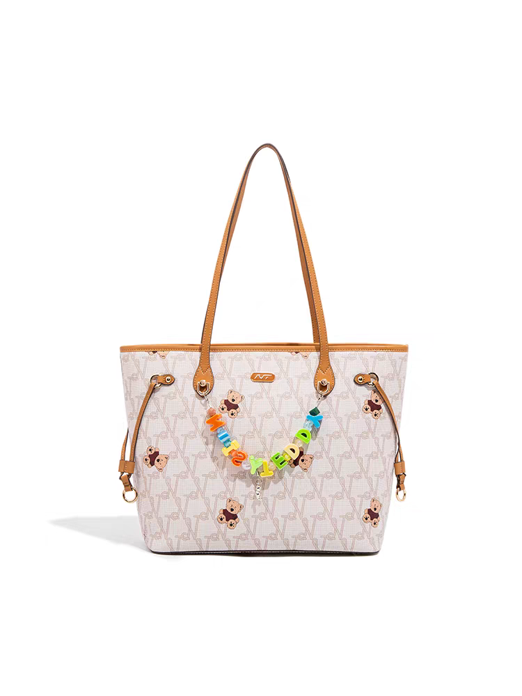 Noisy Teddy 25 - New trendy and upscale ladies' handbag with letter-print design and large capacity