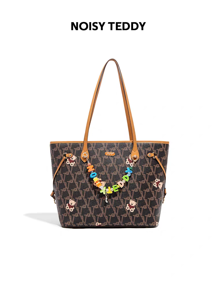 Noisy Teddy 25 - New trendy and upscale ladies' handbag with letter-print design and large capacity