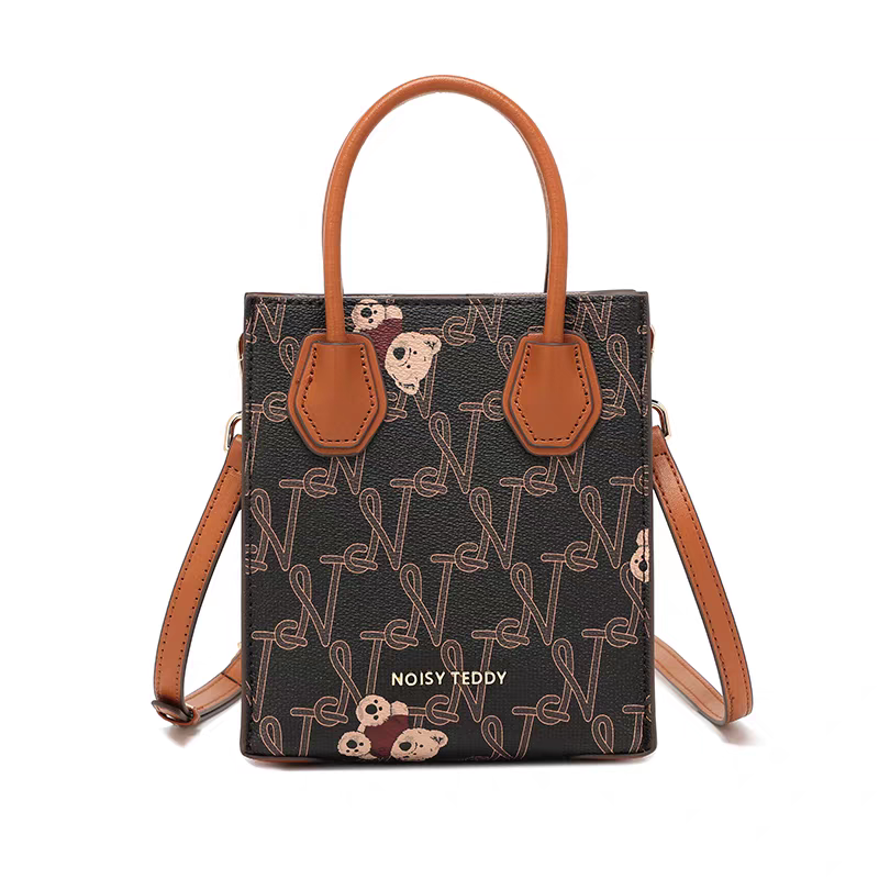 NOISY TEDDY25 New trendy and stylish women's single-shoulder crossbody handbag with cute bear design for commuting