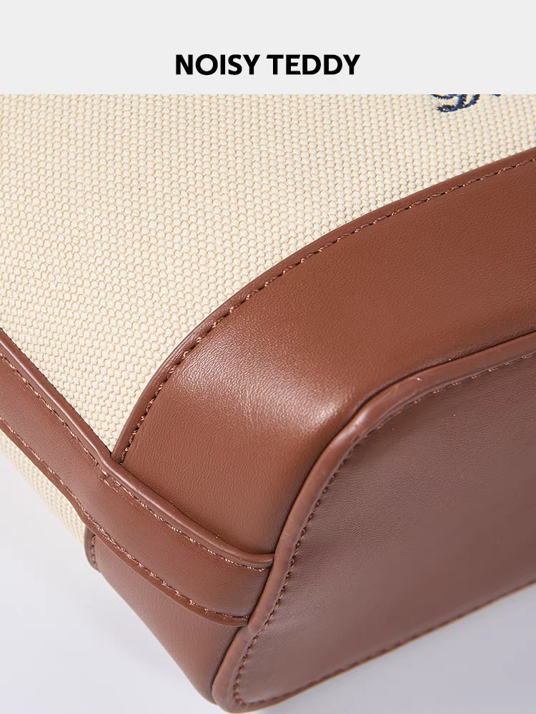 NOISY TEDDY24 New versatile, retro, stylish and high-end patchwork women's fashion single-shoulder crossbody bucket bag