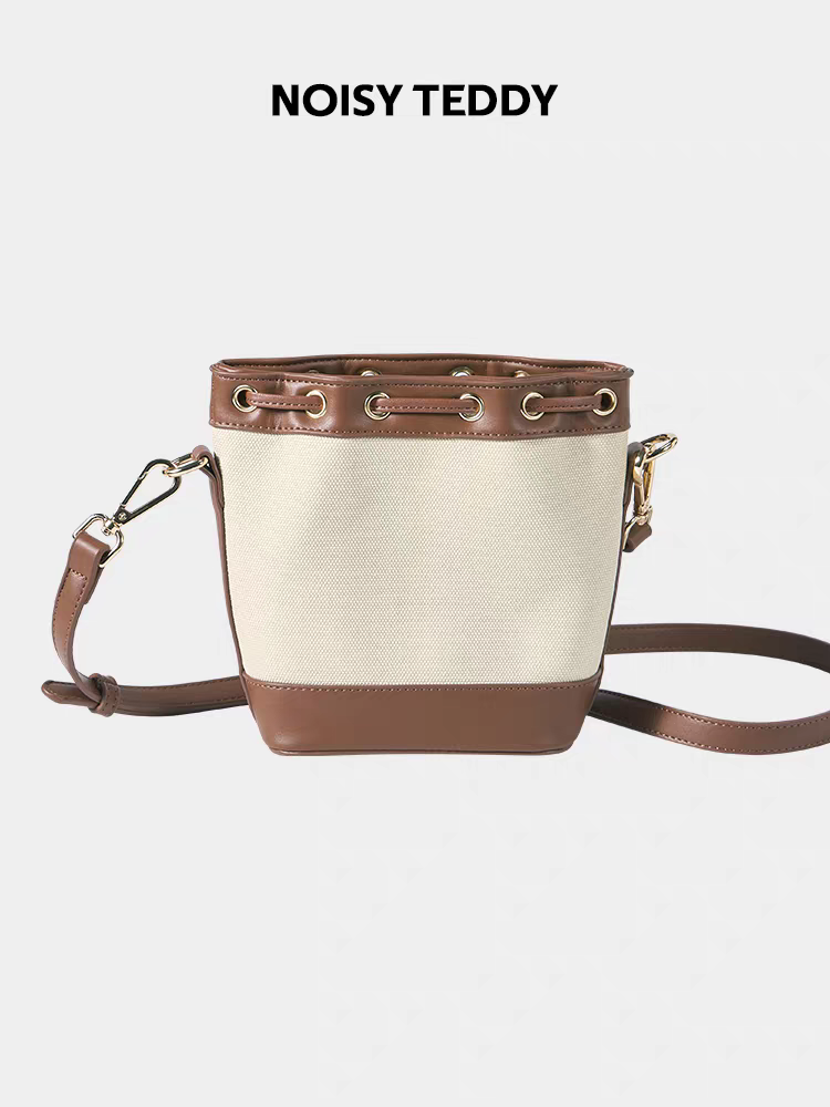 NOISY TEDDY24 New versatile, retro, stylish and high-end patchwork women's fashion single-shoulder crossbody bucket bag