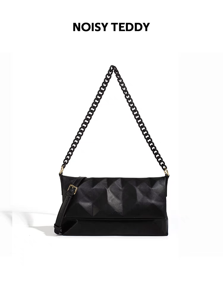 NOISY TEDDY25 new high-end texture diamond checkered women's underarm bag pleated tote bag single piece crossbody