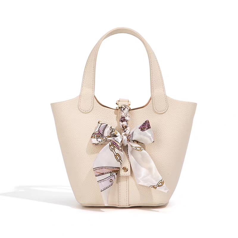 NOISY TEDDY25 New high-end and fashionable silk scarf handbag, large capacity bucket bag, versatile