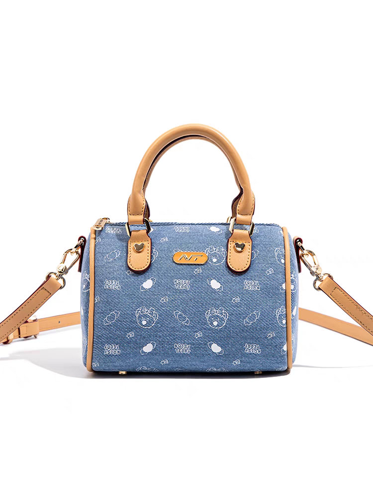 NOISY TEDDY25 New cute printed canvas denim single-shoulder crossbody fashionable and trendy handbag, versatile