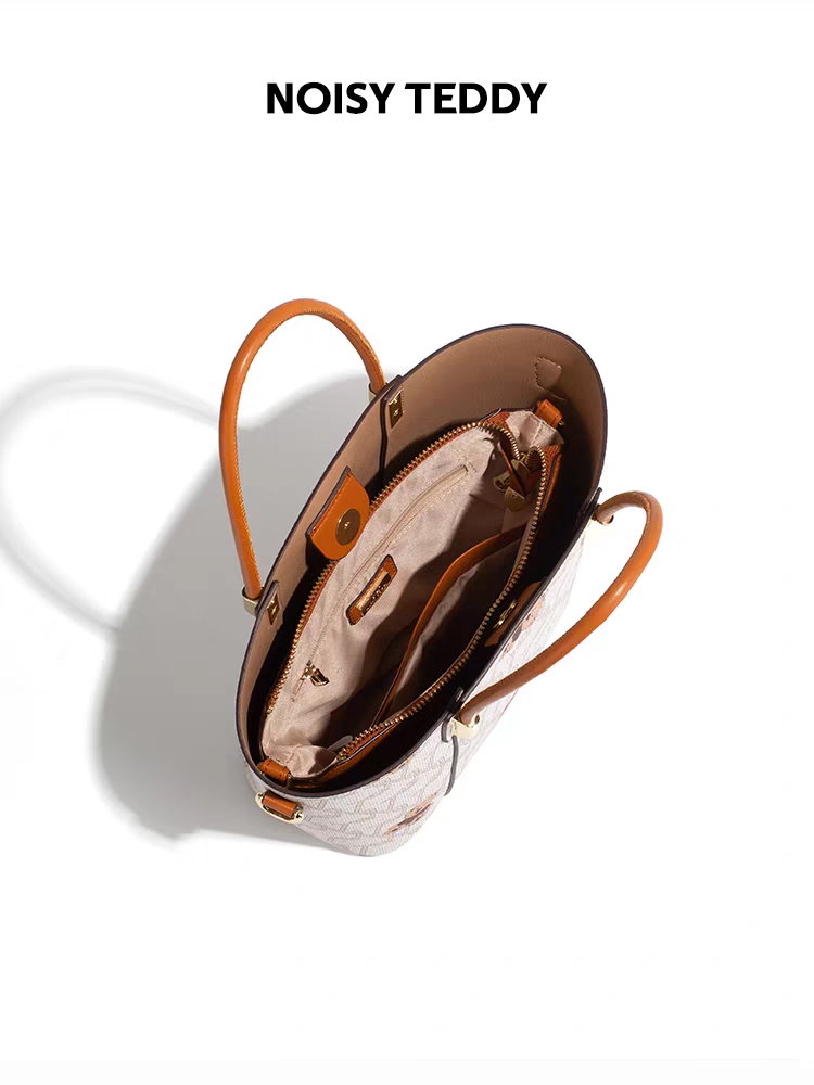 NOISY TEDDY25 New fashion trend high-end texture handbag, letter print single-shoulder crossbody bag
