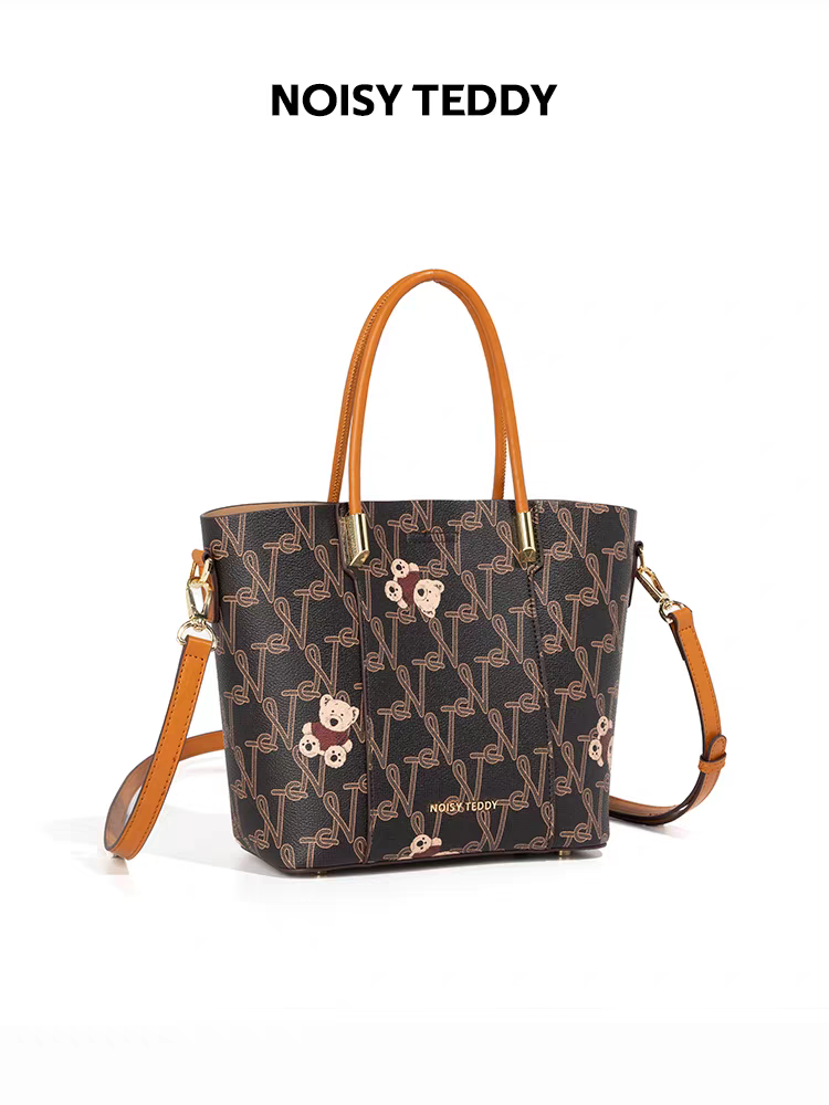 NOISY TEDDY25 New fashion trend high-end texture handbag, letter print single-shoulder crossbody bag