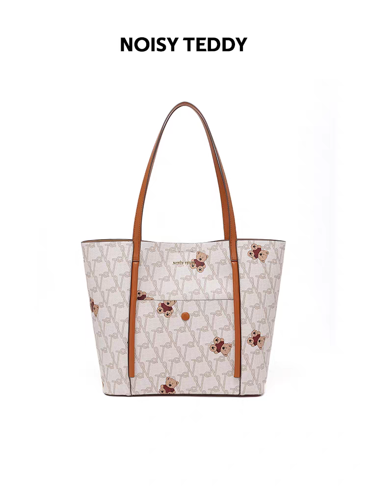 NOISY TEDDY25 New fashionable and high-end quality women's single-shoulder hand-carry large capacity commuter tote bag