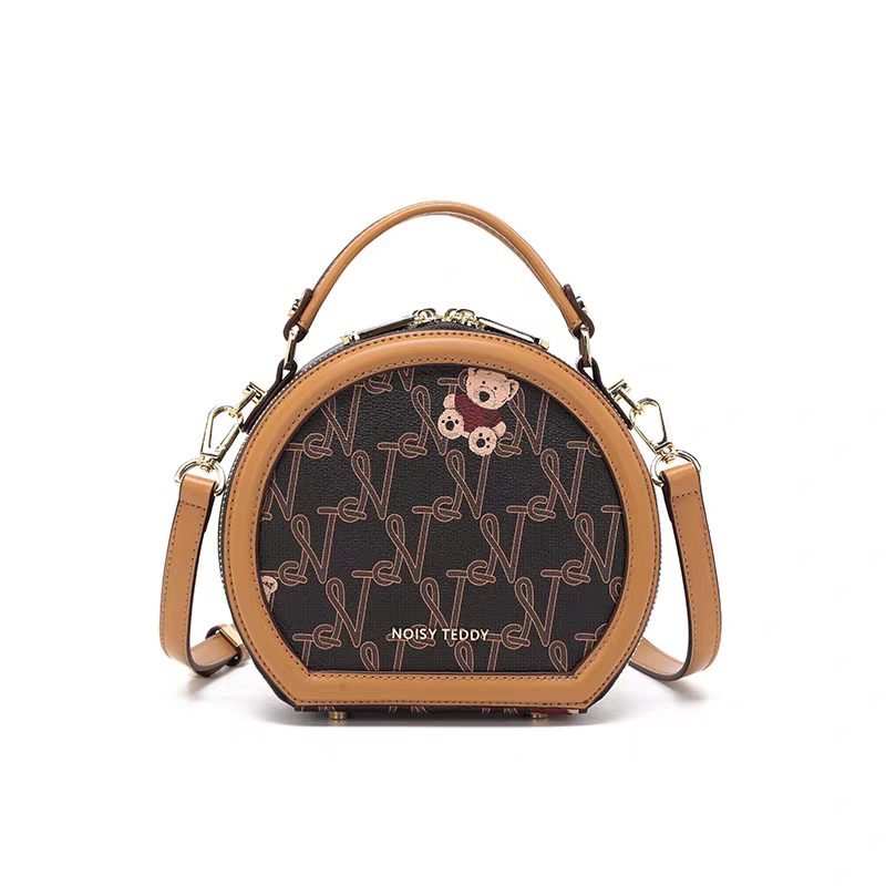 NOISY TEDDY25 New trendy, fashionable and high-end women's round cake bag, hand and shoulder crossbody bag, versatile