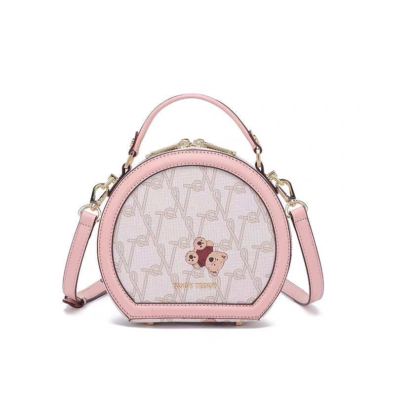 NOISY TEDDY25 New trendy, fashionable and high-end women's round cake bag, hand and shoulder crossbody bag, versatile