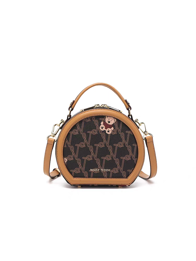 NOISY TEDDY25 New trendy, fashionable and high-end women's round cake bag, hand and shoulder crossbody bag, versatile