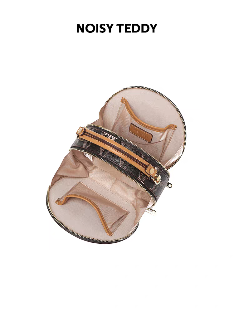 NOISY TEDDY25 New trendy, fashionable and high-end women's round cake bag, hand and shoulder crossbody bag, versatile