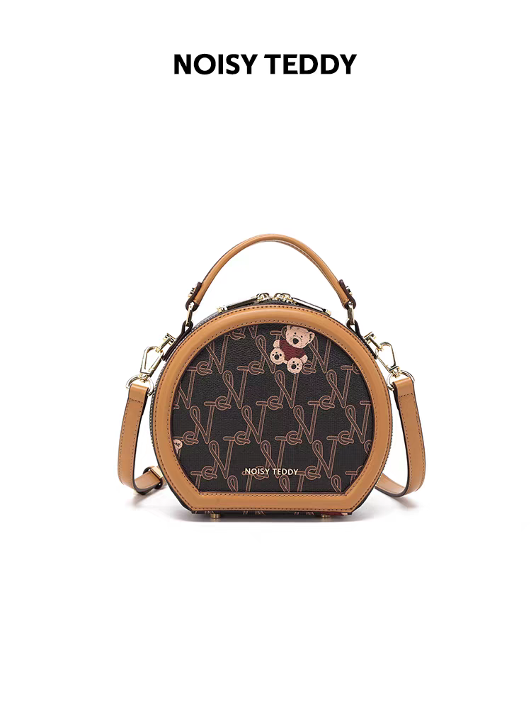 NOISY TEDDY25 New trendy, fashionable and high-end women's round cake bag, hand and shoulder crossbody bag, versatile