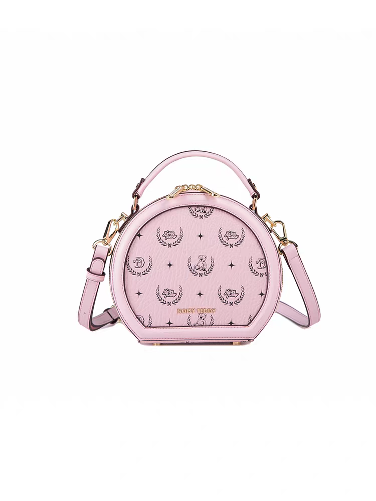 NOISY TEDDY25 New high-end women's hand-held small round bag with design and print, single-shoulder crossbody, versatile