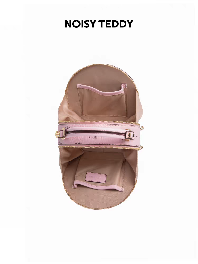 NOISY TEDDY25 New high-end women's hand-held small round bag with design and print, single-shoulder crossbody, versatile