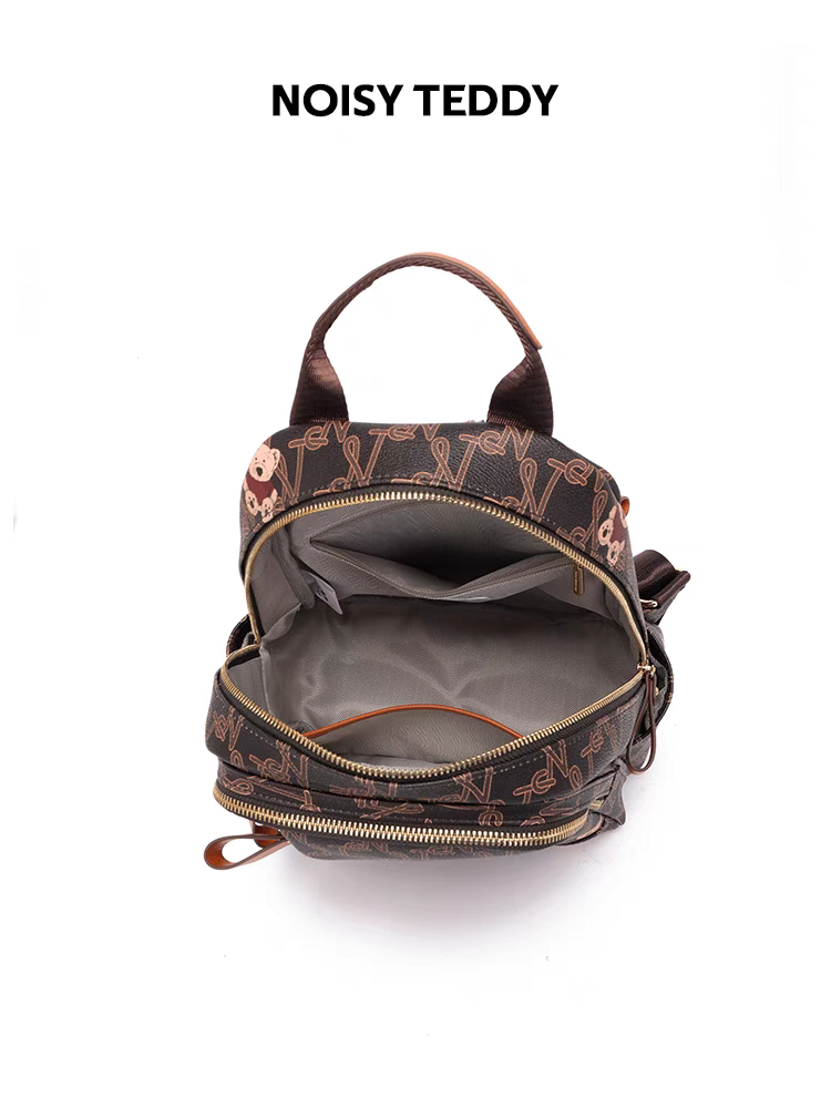 NOISY TEDDY25 New fashion trend retro backpack, light luxury, high-end, large capacity, versatile