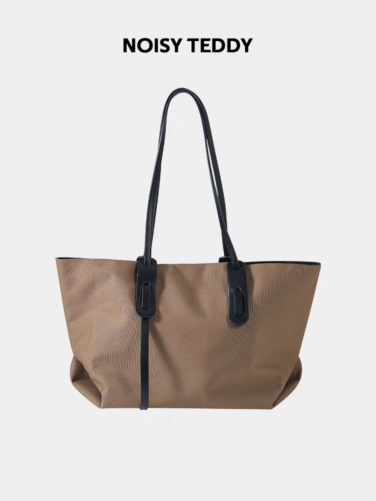 NOISY TEDDY24 New fashionable and cute bear embroidery retro large-capacity women's mother and child tote bag, versatile