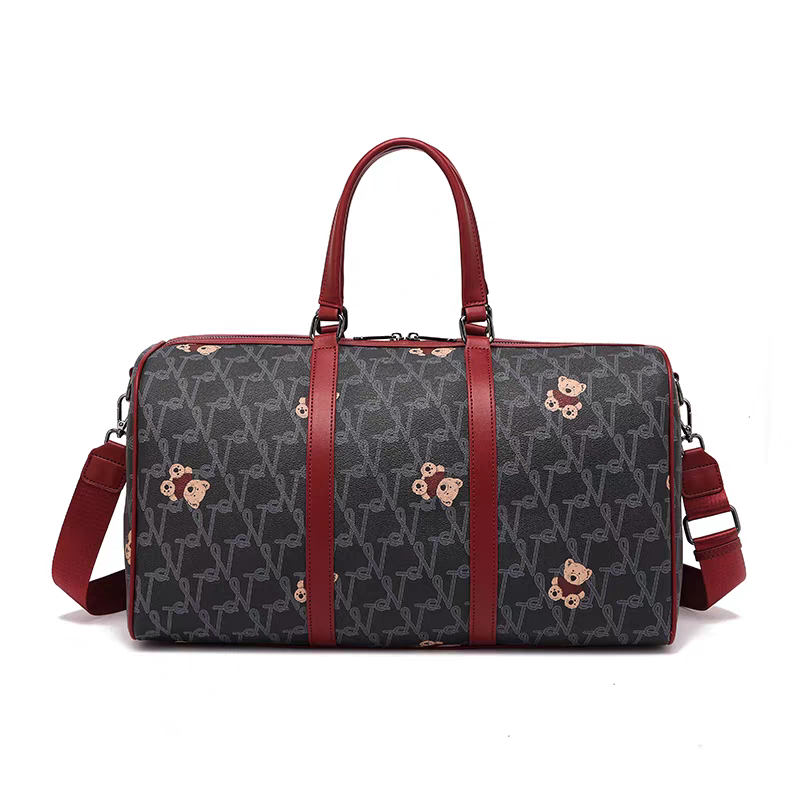 NOISY TEDDY25's new lettered print trendy and fashionable women's hand-held travel bag with a retro and high-end feel